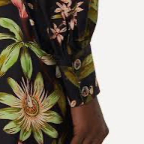 Farm Rio Black Surreal Flowers High Neck Midi Dress sz XXS NWT $260 - Picture 6 of 11